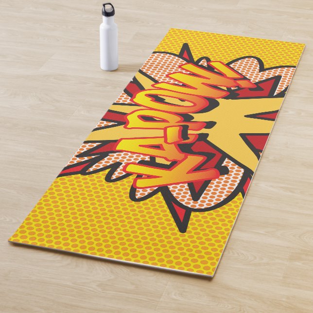Tapis De Yoga ZAP KAPOW Fun Retro Comédie Livre Pop Art (En situation)