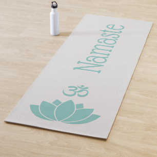 Tapis de yoga Zen fleur de lotus vert Namaste Om