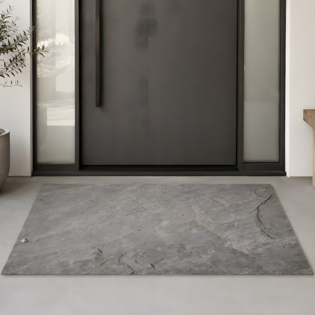 Tapis d'entrée aspect pierre naturelle (Minimalist stone texture for calm and modern contemporary entryways.)