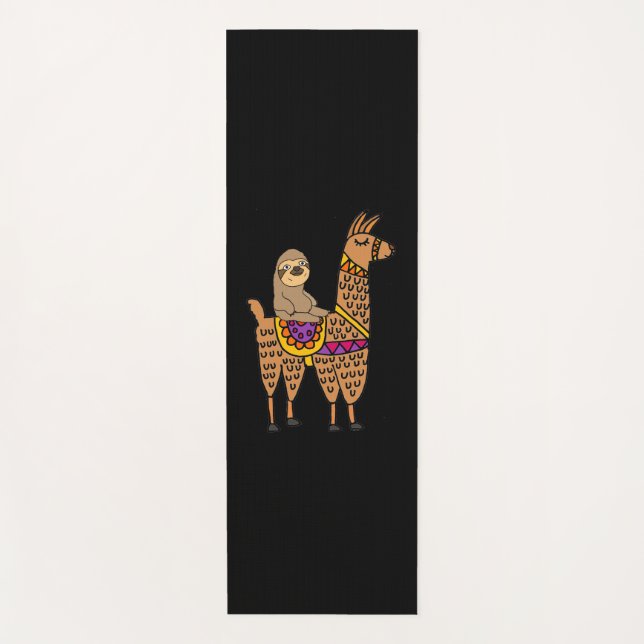 Tapis drôle de yoga de lama d'équitation de (Devant)