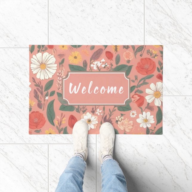 Tapis Floral Bienvenue (Intérieur)