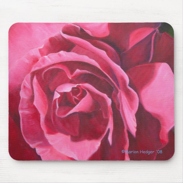 Tapis floral de souris de rose de rose (Devant)