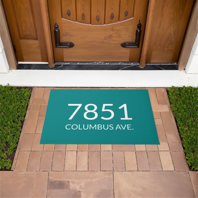 Tapis minimaliste turquoise et blanc élégant (De plein air)