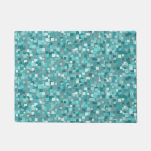 Tapis Mosaïque Turquoise Rétro Paillasson