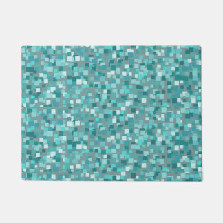 Tapis Mosaïque Turquoise Rétro Paillasson
