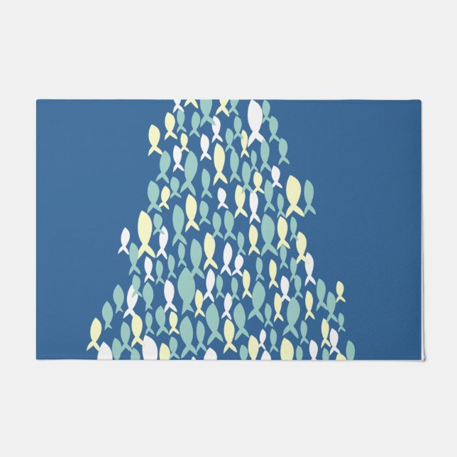 Tapis Motif de poisson bleu, nouvelle couche de ta (Devant)