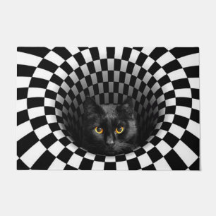 Tapis noir Peeking 3D Doormat Funny Amoureux des