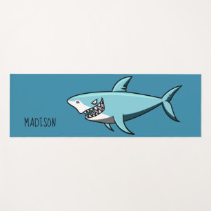 Tapis nommé fait sur commande de yoga de requin