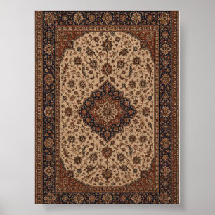 Tapis Oriental Persan Classique Motif Décoration M
