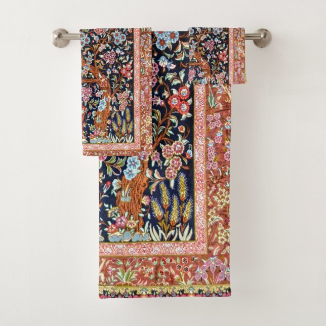 Tapis persan à motif floral oriental (En situation)
