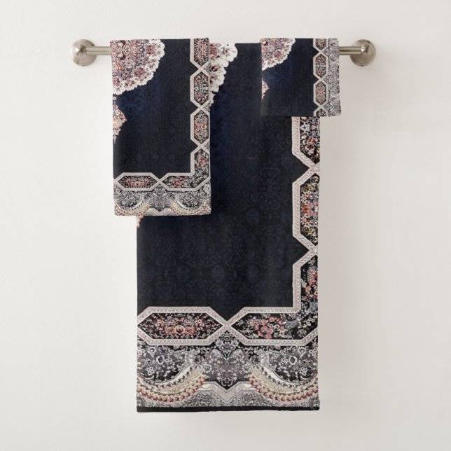 Tapis persan turc antique bleu (En situation)