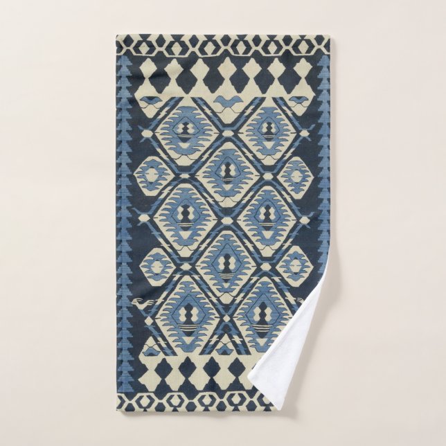 Tapis persan turc oriental bleu (Serviette à main)