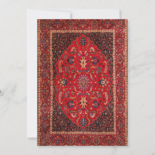 Tapis perse rouge de la carte de vacances plat Mas