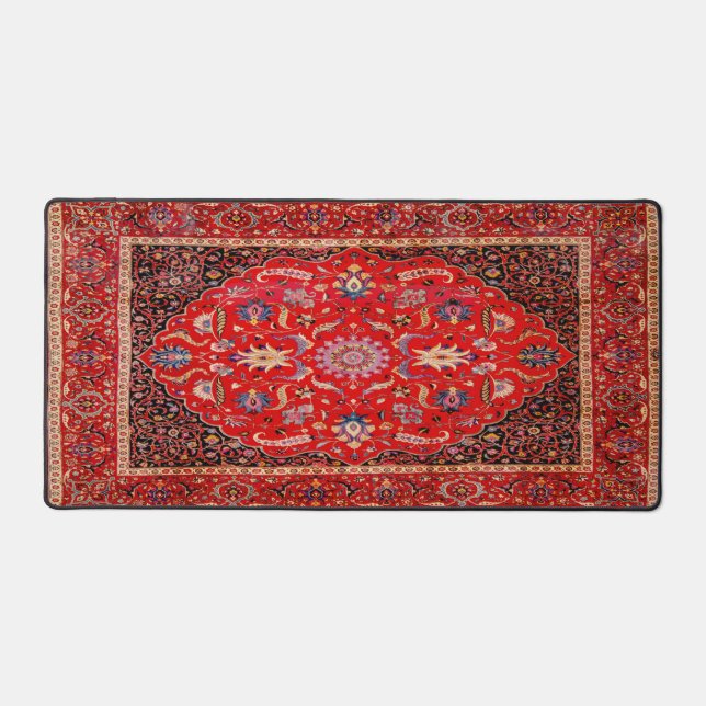 Tapis Perse Rouge De Mashhad Mat De Bureau (Recto)