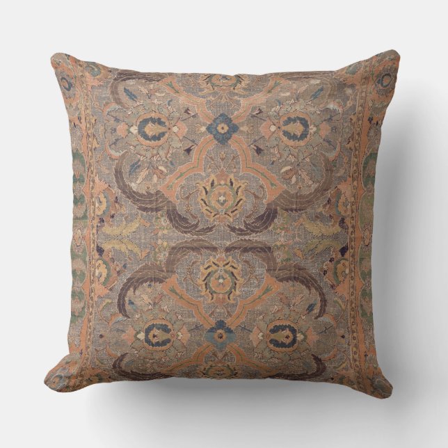 Tapis Persique antique Brown coussin beige (Recto)