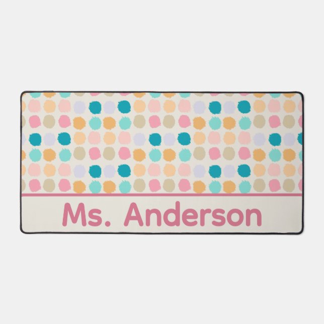 Tapis personnalisé à points pastel (Recto)