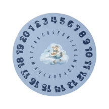 Tapis rond éducatif avec bordure de lettres et de