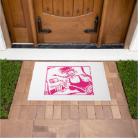 Tapis rose et blanc pour motocycliste