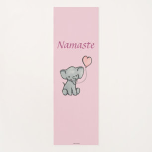 Tapis rose mignon de yoga de Namaste d'éléphant de