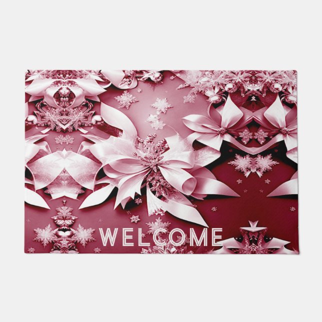 Tapis rouge de Noël Floral (Devant)