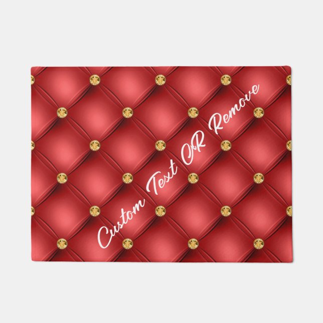 Tapis rouge et or avec texte personnalisé (Devant)