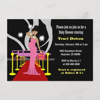 Tapis rouge Hollywood Baby shower Invitation garço