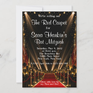 Tapis Rouge Hollywood Bar Mitzvah Invitation Anniv
