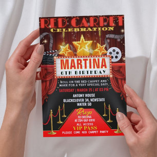 Tapis rouge Invitation de fête d'anniversaire