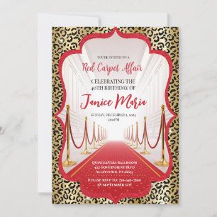 Tapis rouge Leopard Invitation Anniversaire