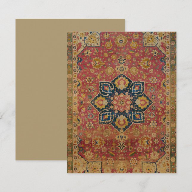 Tapis rouge or Kashan tapis Perse Asiatique (Devant / Derrière)