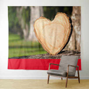 tapisserie à coeur de bois
