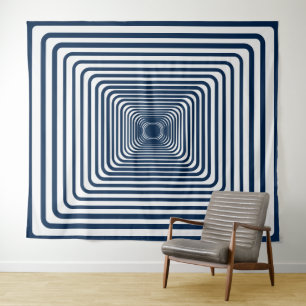 Tapisserie à illusion d'optique Oxford Blue – Pers