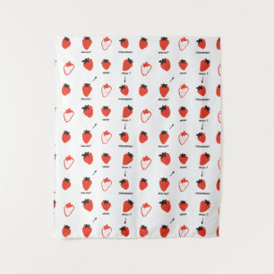 Tapisserie à motif de fraise mignonne pour décorat