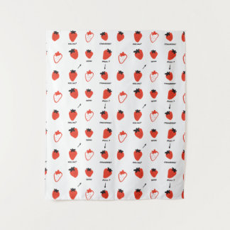 Tapisserie à motif de fraise mignonne pour décorat