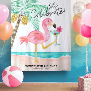 Tapisserie Anniversaire Tropical Cocktail Plage au