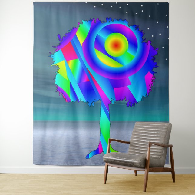 Tapisserie Arbre Arc-en-ciel (En situation)