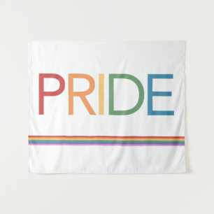 Tapisserie arc-en-ciel blanc PRIDE