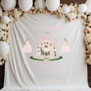 Tapisserie Bannière d'anniversaire rose Princesse 