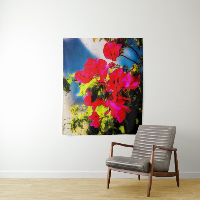 Tapisserie Bright Flowers (En situation)