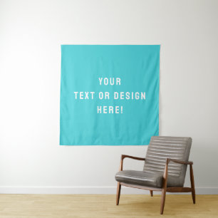 Tapisserie Carré personnalisée - Cyan Blue & Perso