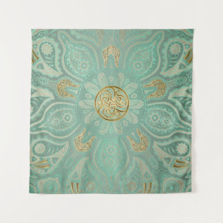 Tapisserie celtique molle de mandala de vert sauge