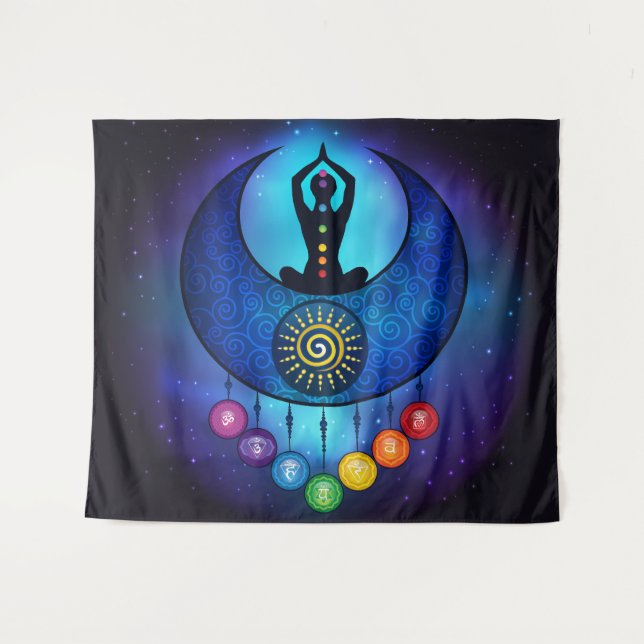 Tapisserie Chakra Moon & Sun Woman - 59bl (Devant (Horizontal))