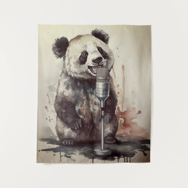Tapisserie Chantante de la Custom Panda Music Fact (Devant)