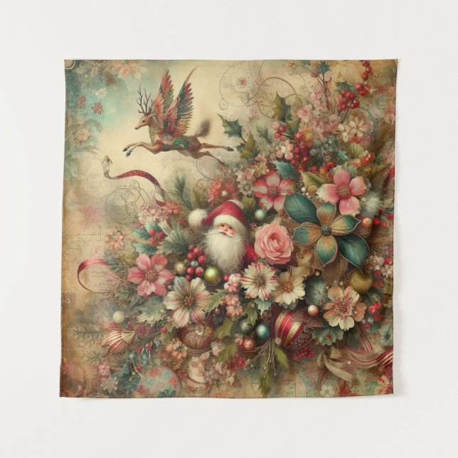 Tapisserie classique Père Noël de Noël (Devant)
