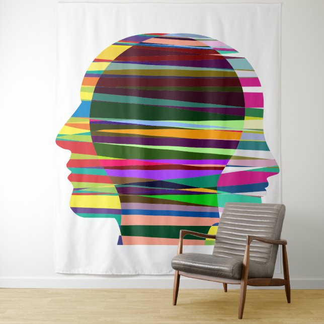 Tapisserie Clored Faces (En situation)