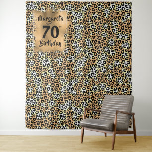 Tapisserie d'anniversaire à motif imprimé léopard
