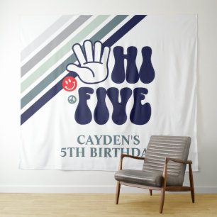 Tapisserie d'anniversaire Hi Five Retro Stripes