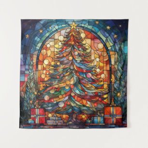 Tapisserie d'arbre de Noël en verre tendu
