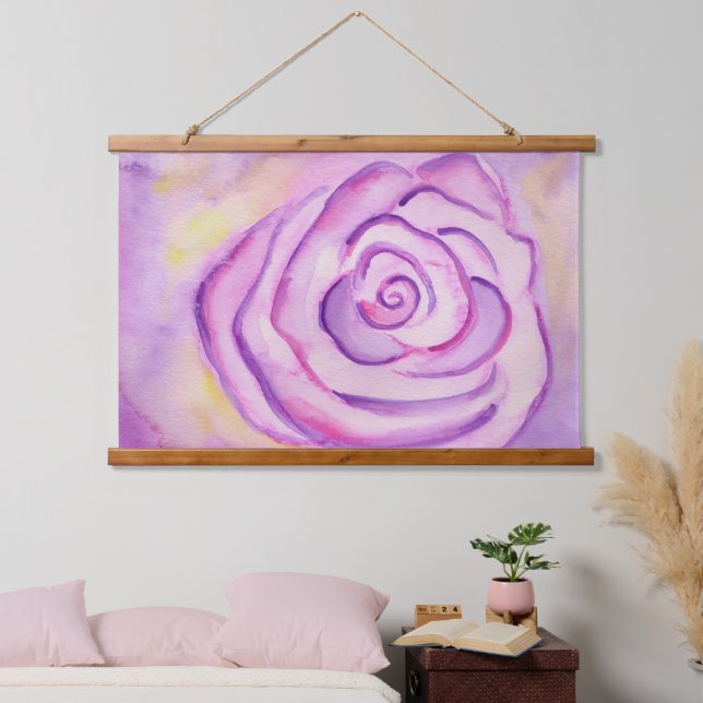 Tapisserie d'art mural Rose violet (Chambre à coucher)