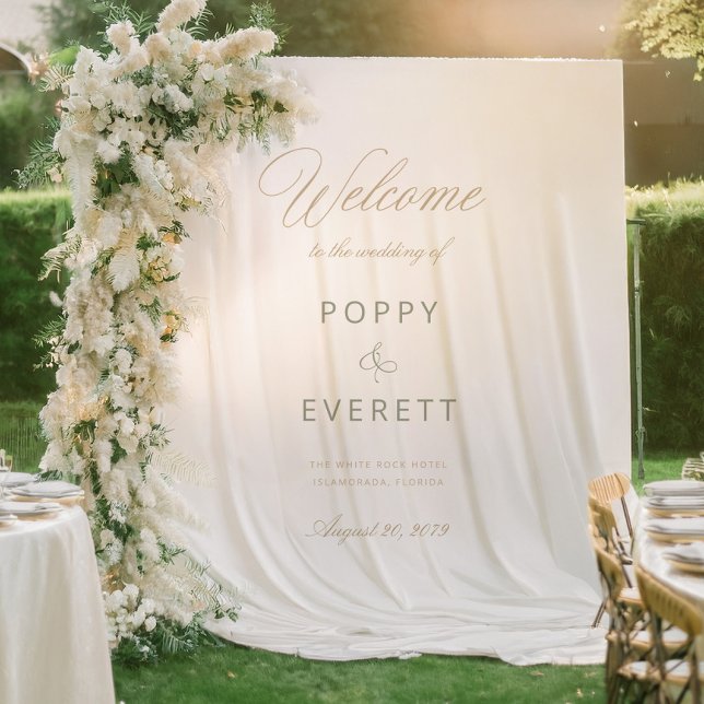 Tapisserie de bienvenue de mariage Emerald Garden (Créateur téléchargé)